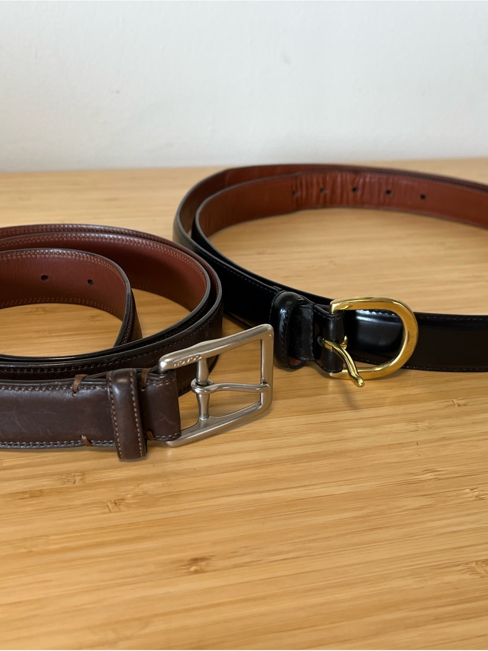 Coach Men's Leather Belts Bundle Brown & Black with Silver Gold Buckles 42/44